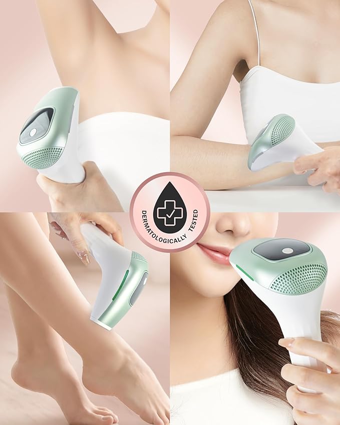 IPL Laser Hair Removal Painless Hair Remover for Women &amp Men Ideal for Armpits Legs Face &amp Bikini At-Home Long-Lasting Hair Reduction