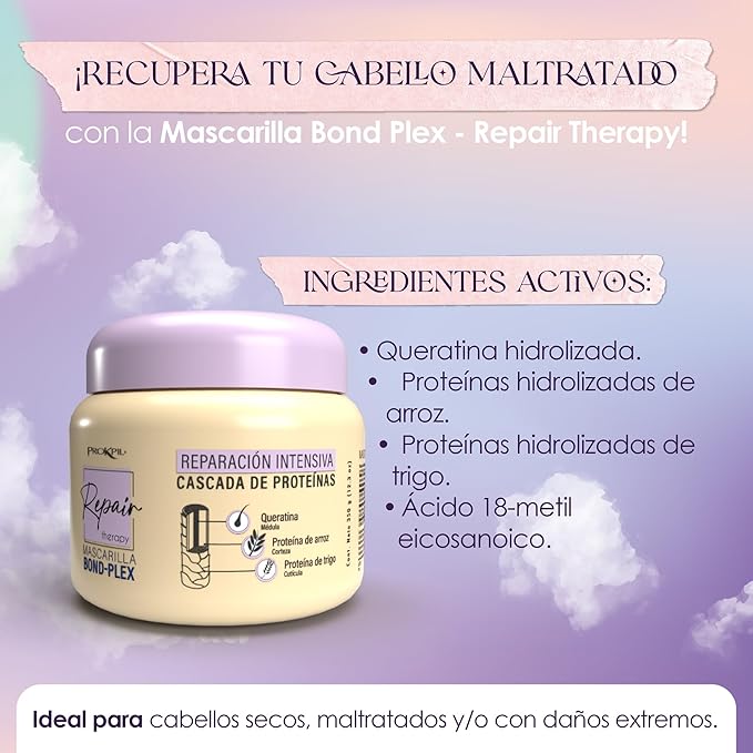 Prokpil Bond-Plex Repair Therapy Mask Intensive Hair Treatment Protein Cascade 12.3oz-350ml