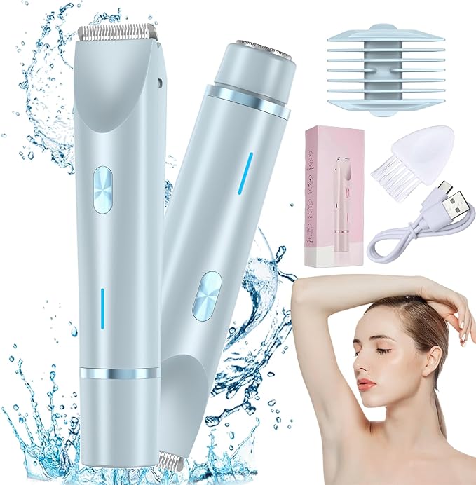 Beauty Bloom Electric Razor Beauty Bloom 2.0 Beauty Bloom Trimmer Beauty Bloom Razor for Women Comfort 2 in 1 Electric Lady Shaver for Wet &amp Dry Use (Blue)