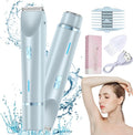 Beauty Bloom Electric Razor Beauty Bloom 2.0 Beauty Bloom Trimmer Beauty Bloom Razor for Women Comfort 2 in 1 Electric Lady Shaver for Wet &amp Dry Use (Blue)