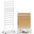 Braiding Hair Rack White Braiding Rack Stand for Salon 2-Sided Hair Rack 286 Pegs Hair Extension Holder Standing Braid Rack for Home Hair Separator Braid Rack with wheels