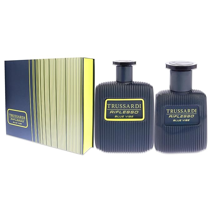 Trussardi Riflesso Blue Vibe Men 3.4 oz EDT Spray 1oz EDT Spray 2 Pc Gift Set