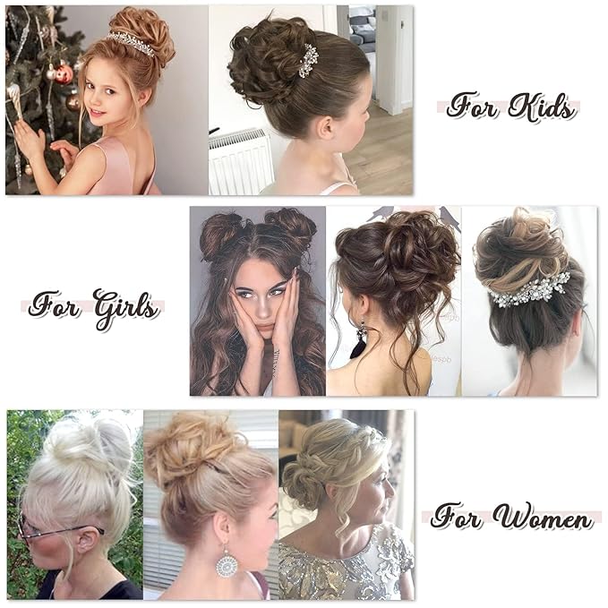 RUWISS Messy Bun Hair Piece Human Hair Messy Rose Bun Hair Buns Hair Piece for Women Real Hair Scrunchies Updo Hair Pieces Bun Extension Ponytail (Brown)