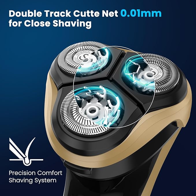 SweetLF Electric Razor for Men with Pop-Up Trimmer IPX7 Waterproof Electric Shaver Rechargeable Cordless Shavers for Men Type-C 120Mins Runtime Plug &amp Play