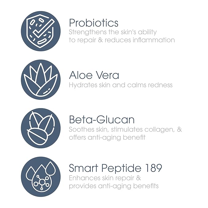 Glowbiotics Probiotic Revitalizing Cleanser 5 oz ? Gentle Hydrating Face Wash with Probiotics Peptides &amp Aloe Vera | Daily Cleanser for Sensitive Dry &amp Aging Skin
