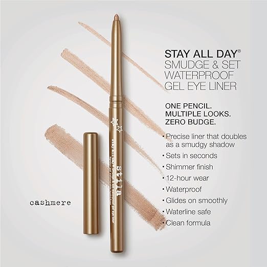 stila Stay All Day® Smudge &amp Set Waterproof Gel Liner | Long-Wear Gel Eyeliner Pencil for Tightlining Waterline &amp Smoky Eye Looks | 12-Hour Wear No Budge &amp Fade-Proof
