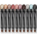 Blue Eyeshadow Stick Makeup Set 10PCS Neutral Shimmer And Matte Cream Eye Shadow Palette Metallic Bronze Smoky Eyeliner Brightener Crayon Pencil Kit Ideal Gift for Women -Mint Chocolate