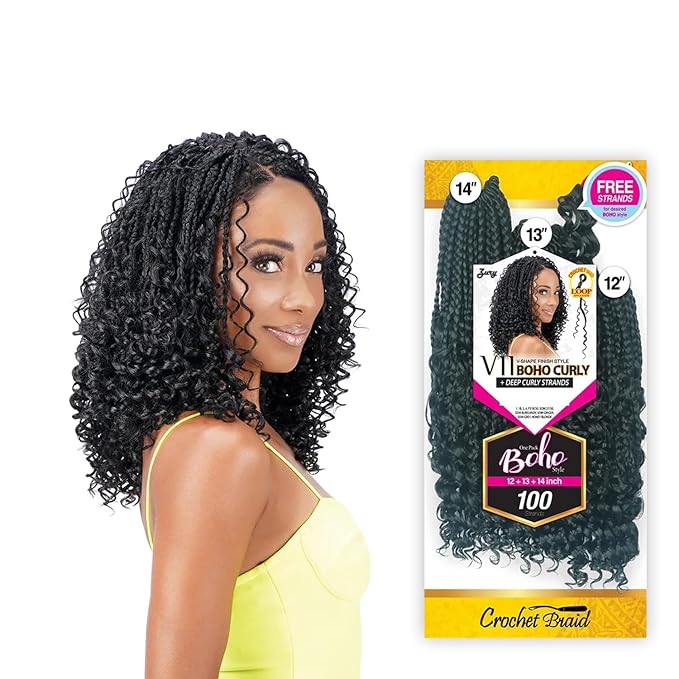 Royal Zury Crochet Briad V-shape Finish Style V11 Boho Curly (12+13+14) (Honey Blonde)