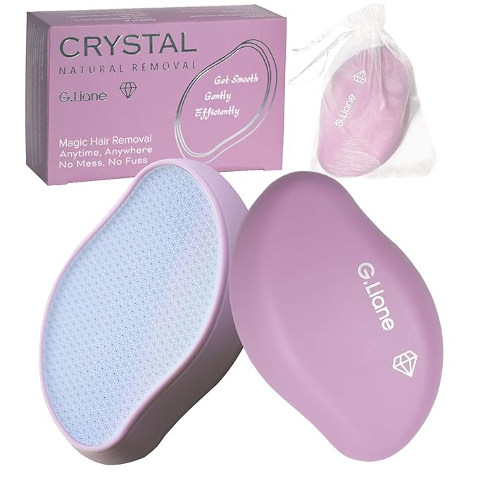 Premium Crystal Hair EraserPainless Exfoliation Hair Removal EpilatorNano Glass Hair Remover for WomenNatural Gentle and Efficient Shaver Trimmer on Leg Arm(Pastel Purple)