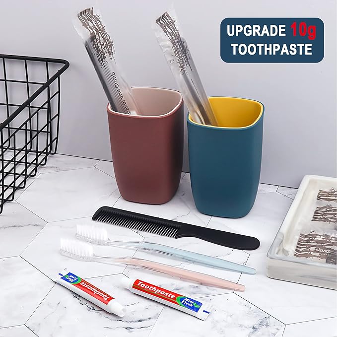 100 Pack Disposable Toothbrushes with Toothpaste and Comb for Homeless Individually Wrapped10g Travel Toothpaste7inch Black Hair CombSoft Bristle Toothbrush for HotelAirBnbShelterCharity
