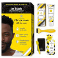 Cleverman Hair &amp Beard Dye Kit for Men All-in-One Reusable Mens Hair Color Natural Gray Coverage Ammonia-Free Beard Mustache Dye for Men (Jet Black for Black Men)