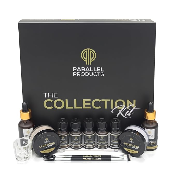 Parallel Products Henna Hair Color Kit - Complete Tint Kit for Professional Spot Coloring - Covers Grays and Roots - Color Palette Included