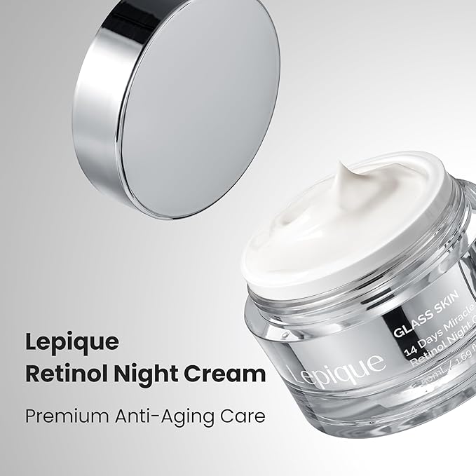 Retinol Night Cream 1.69oz - No.1 Korean Premium Overnight Repair Cream for Face and Neck - Collagen Centella Hyaluronic Acid - Anti aging Acne Moisturizer Face Cream Hydrating Firming