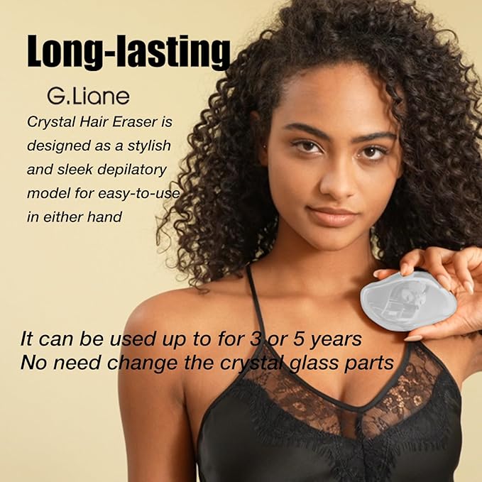Crystal Hair EraserUpgraded Painless Crystal Hair RemoverEffective Nano Glass Hair Removal Device and Skin ExfoliationBody Epilator for Women and Men(Silver)