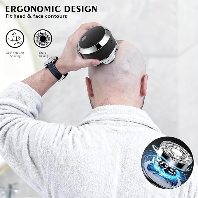 Head Shavers for Bald Men Electric Shavers Razor Rechargeable Bald Head Razor 360°Close Shave for Men 5D Magnetic Bald Head shavers Waterproof Mens Head Shaver for Wet/Dry Use (Black)