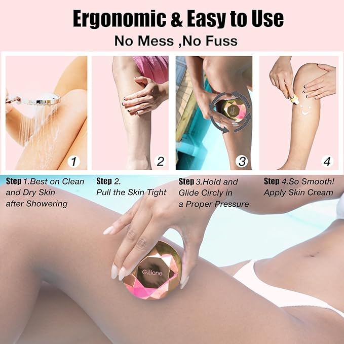 Crystal Hair EraserPainless Nano Hair Remover ExfoliationGentle and Efficient Glass Hair Removal Device Without WaxingNatural Epilator for Women and Men(Gold)