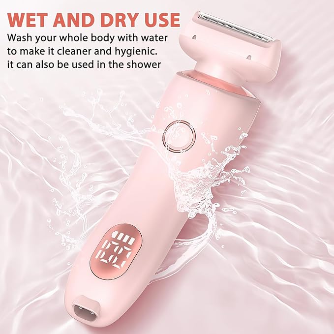 Dusk Razor for Women Silk Glide Pro Shaver Duskofficial Electric Razor for Women 2-in-1 Waterproof Painless Hair Removal Wet &amp Dry Shaver with Removable Head for Leg Arm Underarm Bikini Area (B