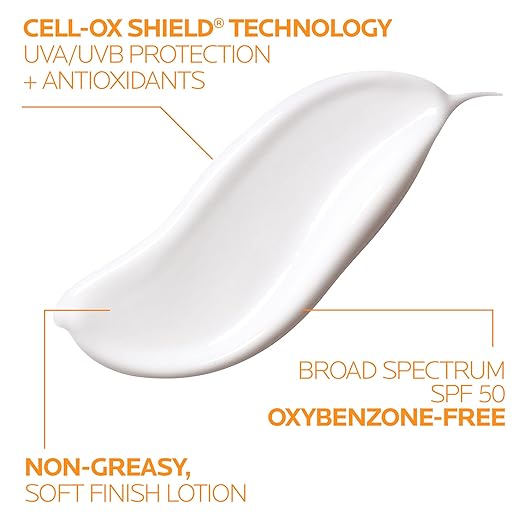 La Roche-Posay Anthelios Mineral Sunscreen SPF 50 Gentle Lotion Broad Spectrum SPF + Antioxidants Face &amp Body Sunscreen Titanium Dioxide &amp Zinc Oxide Oxybenzone Free Oil Free