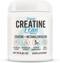 Orgain Micronized Creatine Monohydrate Lean Muscle Powder with Metabolism Blend Unflavored 50 Servings Supports Muscle Strength and Brain Health No Dairy or Soy Gluten Free Vegan