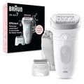 Braun Epilator Silk-?pil 7 Hair Removal Device Women Shaver &amp Trimmer Wet and Dry Wide Head Includes Shaver Head and Trimmer Comb SE7-041 Silver Holiday Gifts for Women