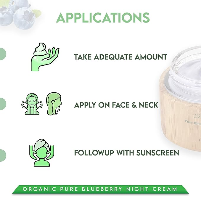 Shira Shir Organic Blueberry Night Cream for Nourished Wrinkle-Free Radiant Skin. Moisturizer Face Cream with Anti-Aging Formula keeps Skin Hydrated Facial Skin Care Product 50ml (Pack of 2)