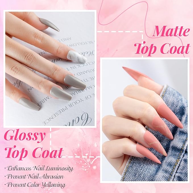 phoenixy 40 PCS Gel Nail Polish Kit 36 Colors Gel Nail Polish Set with Base Top Coat Pink Blue Red at Home Nail Kit Christmas Gifts for Women
