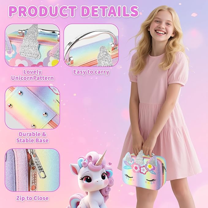 Kids Nail Polish Set for Girls Quick Dry Nail Polish Salon Kit Peelable Nail Polish Ideal Gift Toys for Toddlers Children Princess Christmas Birthday Gifts Toy Age 3-12