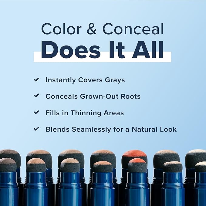 TRUHAIR Color &amp Conceal Waterproof Root Touch Up Hair Color Concealer - Hair Cover up for Gray Coverage and Hairline Filling - 11 Hair Colors Available (Dark Brown)