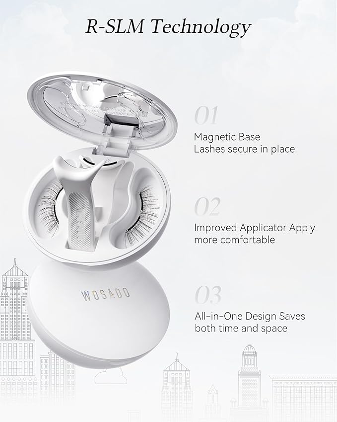 WOSADO Soft Magnetic Eyelashes Kit Glue-free Bold Magnetic Lashes (No.28 Sedona Trail 21.5mm)
