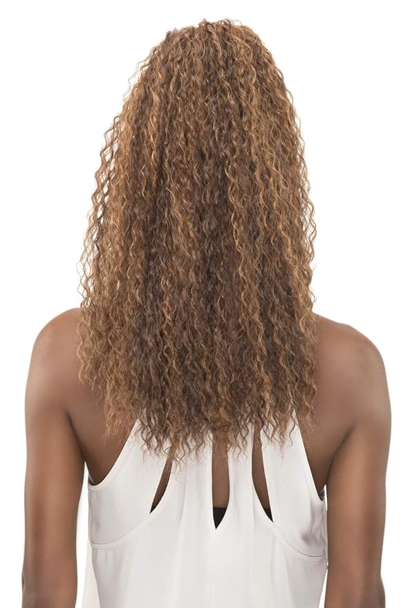 Lemon Pocket Bun Ponytail Color 613 - Vivica Fox Wigs 21 Length Loose Straw Curl New Futura Synthetic Extension Drawstring Combs Bundle MaxWigs Hairloss Booklet