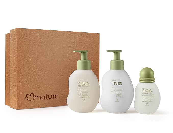 Natura ? Mom &amp Baby Triple Care Set ? Brazilian Vegan Hypoallergenic &amp Dermatologist Tested ? Moisturizer Cleanser &amp Cologne ? Mom &amp Baby Bath &amp Body Essentials
