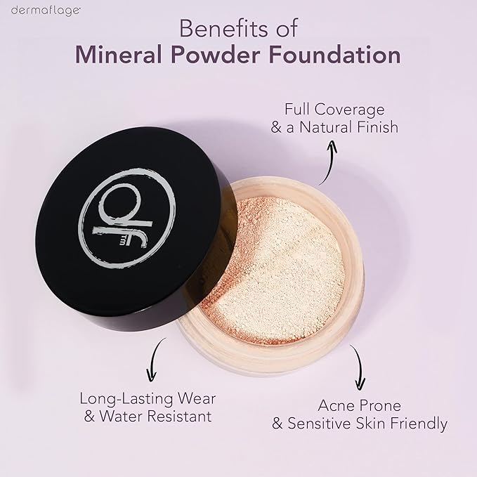Mineral Powder Foundation for Sensitive Skin Powder Sunscreen with SPF 26 All Natural Ingredients Anti-oxidant protection Made in the Shade by Dermaflage 5g (Porcelain)