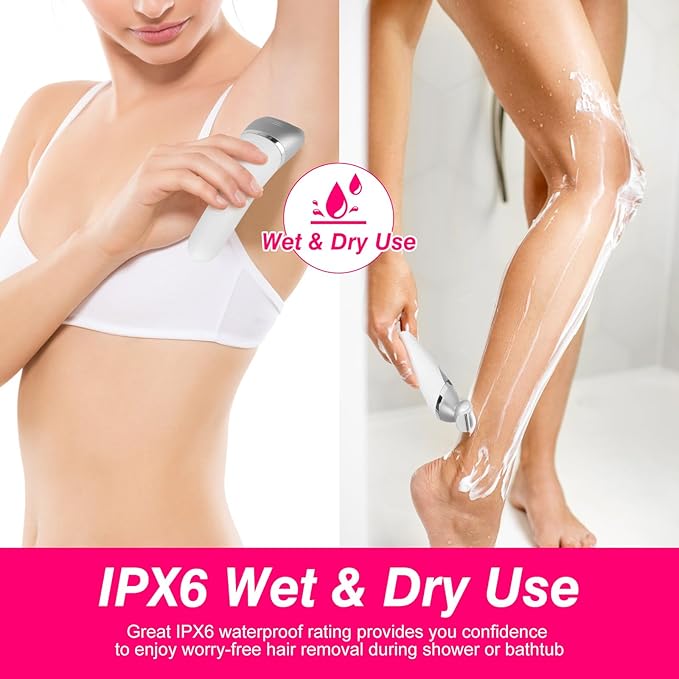 7 in 1 Bikini Trimmer and Shaver Kit for WomenLady Hair Removal Epilators for Leg Face Arm Bikini Armpit Public Hairs IPX6 Wet and Dry Use Cordless Rechargeable Whole Body Trimmer and Shaver Kit