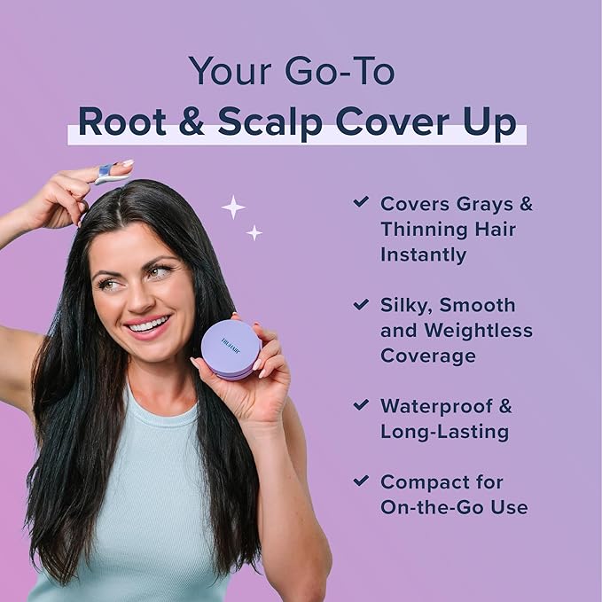 TRUHAIR Root &amp Scalp Cover Up Pressed Powder Compact Waterproof Hair Coverage for Gray Roots and Thinning Areas 0.35 Oz (Blonde)
