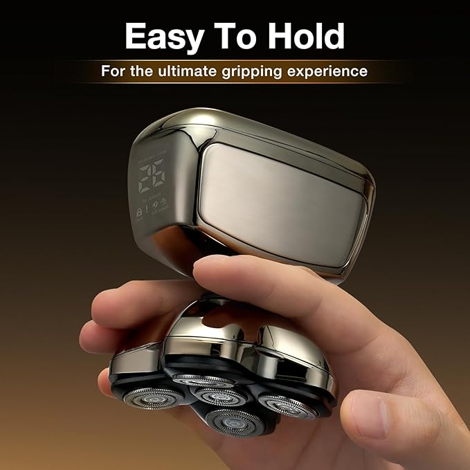 5D Head Shavers for Bald Men - 6 in 1 kensen Upgraded Magnetic Head Body Shaver for Mens Wet/Dry Bald Head Shavers for Men IPX6 Waterproof LED Display with USB-C Charge Head Razors for Bald Mens Gift