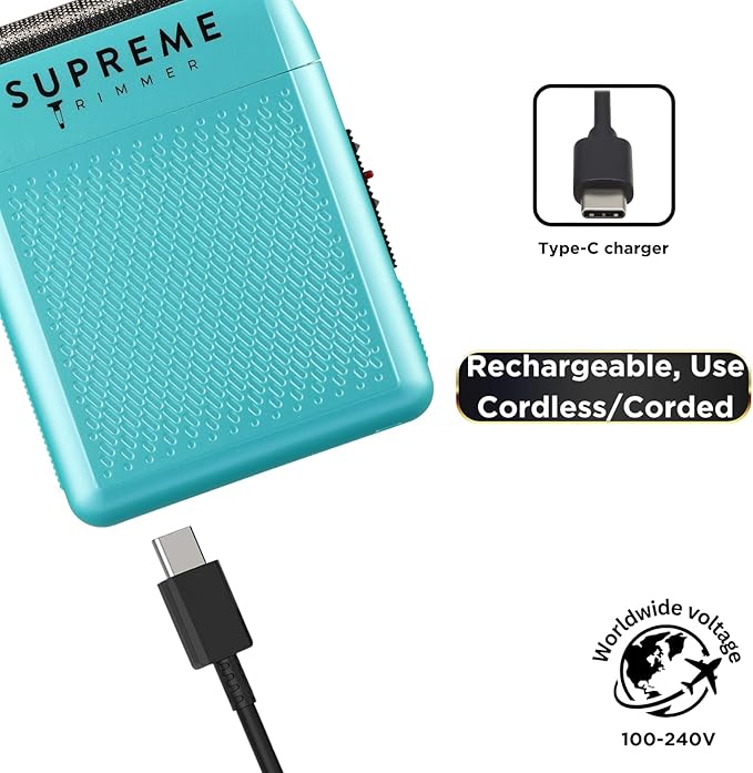 Supreme Trimmer Solo Single Foil Shaver for Pocket | 150 Min Runtime Cordless use Powerful USB-C Mini Travel Razor for Professional &amp Home use | STF101