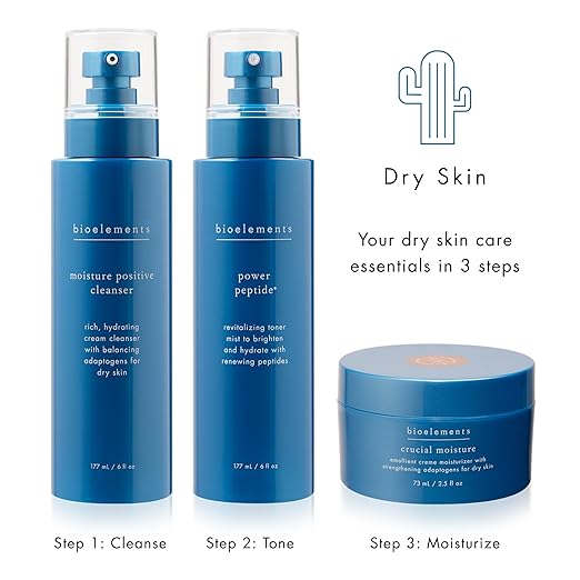 Bioelements Crucial Moisture - 2.5 fl oz - Emollient Cream Facial Moisturizer for Dry Skin - Improve Fine Lines - Vegan Gluten Free - Never Tested on Animals