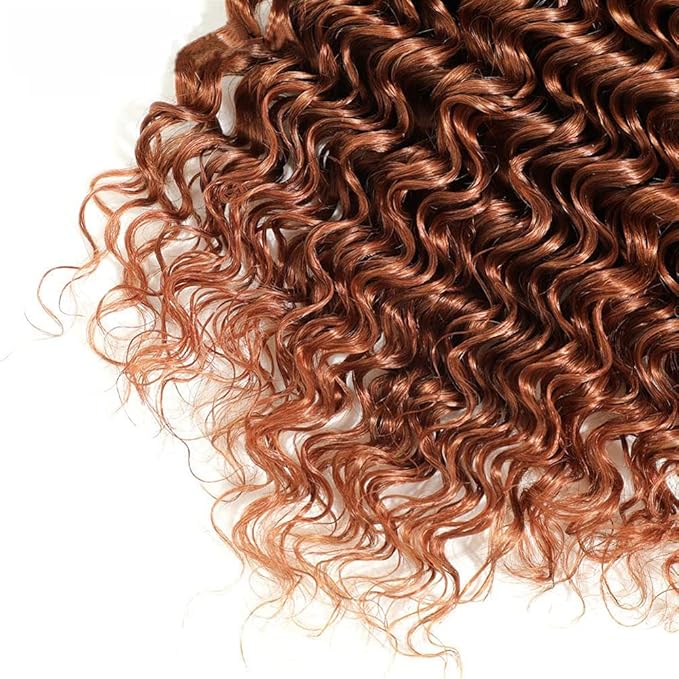 Color #30 Brown Bundles Human Hair Deep Wave 3 Bundles 22 22 22 Inch Unprocessed Brazilian Virgin Remy Light Brown Deep Wave Bundle Human Hair Extensions