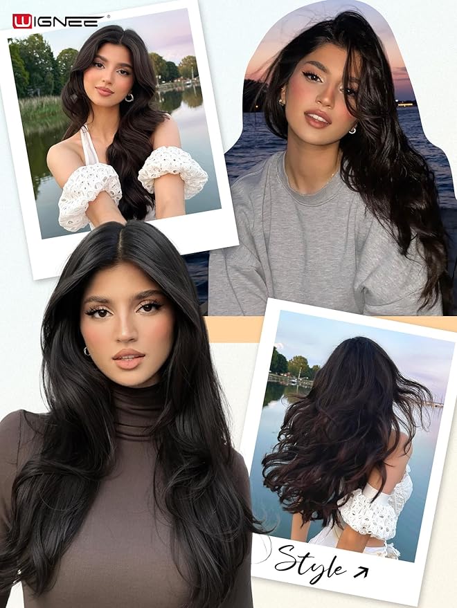 WIGNEE OVO Invisible Human Hair Extensions 100% Real Remy Human Hair Weft Black Hair Extensions Human Hair 2 PCS 12 Inch No Glue Genius Weft Micro Bead Real Human Hair Extensions for women(1B)