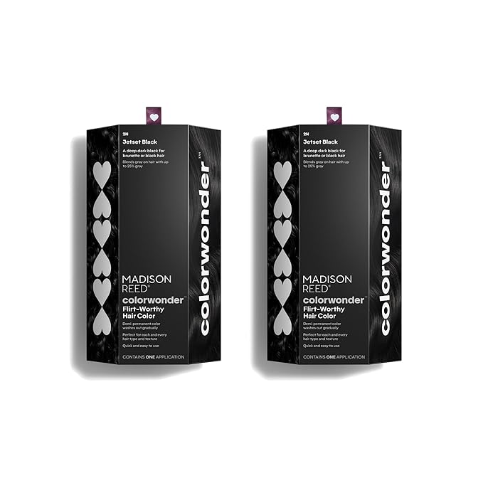 Madison Reed colorwonder Demi-Permanent Hair Color Effortless At-Home Hair Dye Ammonia-Free Cruelty-Free Jetset Black (2N True Black) Pack of 2
