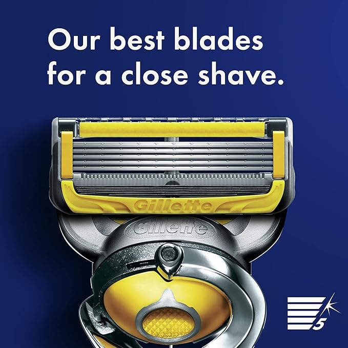 Gillette ProGlide Shield Men's Razor 5 Bladed Razor with Precision Trimmer Comfortglide Lubrication Glide and Comfort Handle + 4 Blade Refills Holiday Gifts for Men