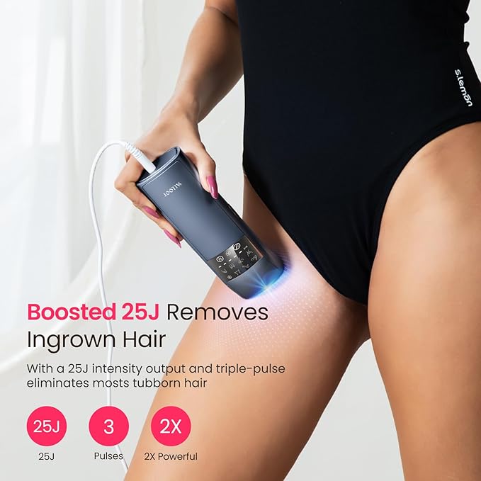 TRIPLE-Pulse IPL Laser Hair Removal 12cm² Sapphire 37°F Ice-Cooling Contact Lazer Hair Removal Device for Women and Men Permanent Hair Removal at Home for Body Face Bikini Trinity iGlow 10