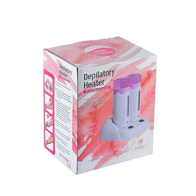 110V Roll On Wax Warmer for Hair Removal Double Wax Roller Heater Home Waxing Kit for Women and Men