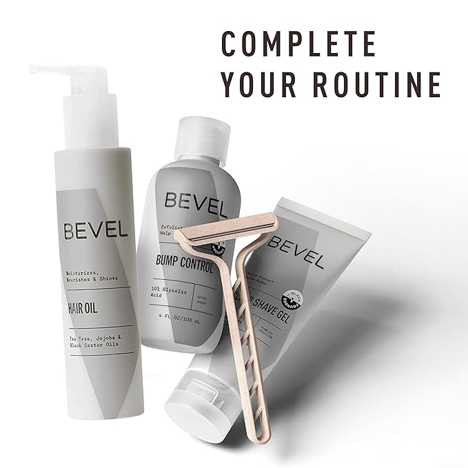 Bevel Essentials Disposable Safety Razor Shaving Starter Kit for Men Includes 5 Stainless Steel Double Sided Safety Razors Clear Shave Gel and Post Shave Bump Control Cream