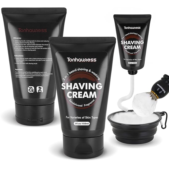 Travel Shaving Brushes Kit For Men 5 In 1 Shaving Brush Set With Badger Hair Shave Brush Shaving Brush Travel Case Shaving Cream Foldable Shaving Bowl and Washbag For Trip Holiday