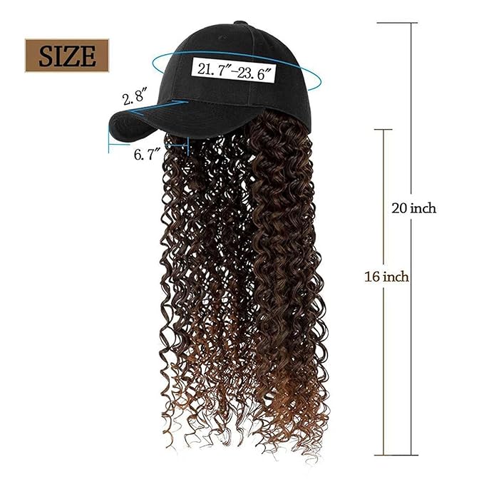 Hat Wig Baseball Cap Wig Extensions Adjustable Wig Hat Attached African Kinky Curly Hairpiece Braiding wig