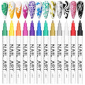 12 Color 3D Nail Art Pens Set Kalolary Nail Pens Nail Point Graffiti Dotting Pen Drawing Painting Liner Brush for DIY Nail Art Beauty Adorn Manicure Tools
