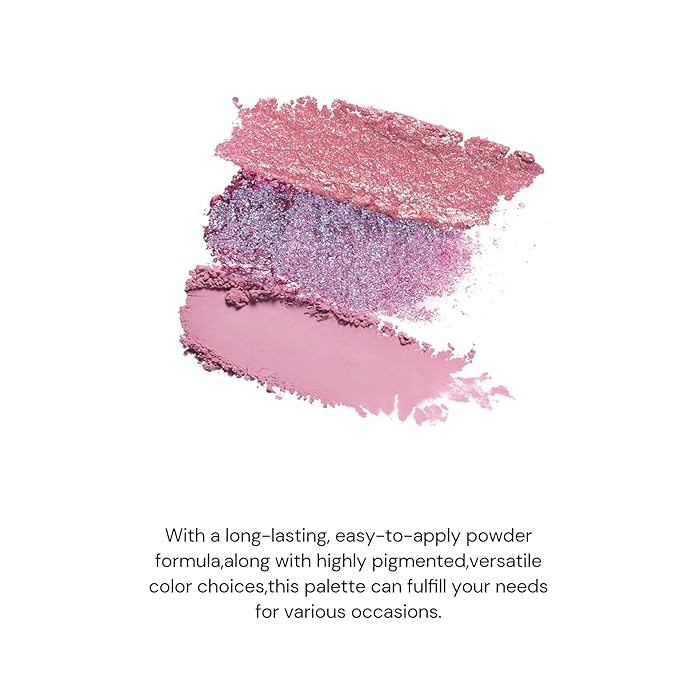 Flower Knows Violet Strawberry Rococo Eyeshadow PalettePurple Pink Makeup Palette with 3 Matte + 2 Shimmer ShadesBlendable Smooth Cute Eye Makeup0.21 Oz(Starmoon Strawberry)