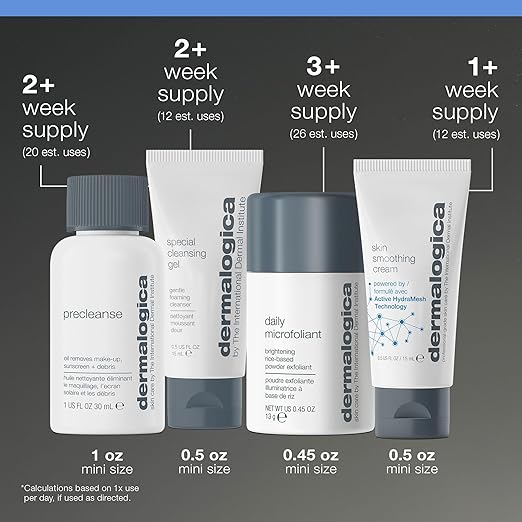 Dermalogica Discover Healthy Skin Kit - Includes: Precleanse Face Wash Face Exfoliator &amp Moisturizer - Wash Away Impurities To Reveal Glowing Skin
