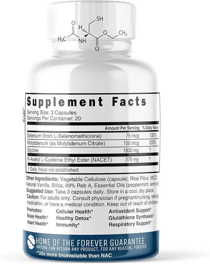 Nature's Fusions Neuro NAC Supplement 375mg Extra Strength with 1800mg Glycine - N-Acetyl Cysteine Ethyl Ester - 20x More Bioavailable Than NAC 600 mg - Boost Glutathione 10x More Than Liposomal